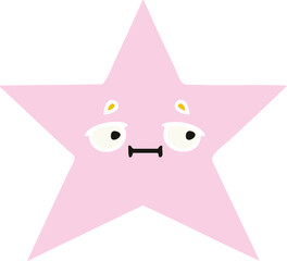 flat color retro cartoon star fish