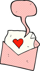 Poster - comic book speech bubble cartoon love letter