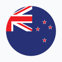 Wall Mural - New Zealand national flag vector icon design. New Zealand circle flag. Round of New Zealand flag.
