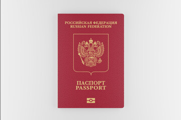 Russian passport isolated on white background