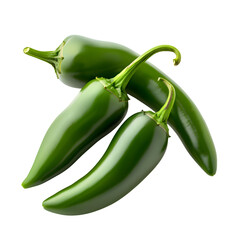 Wall Mural - Jalapeno peppers isolated on transparent background