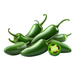 Poster - Jalapeno peppers isolated on transparent background