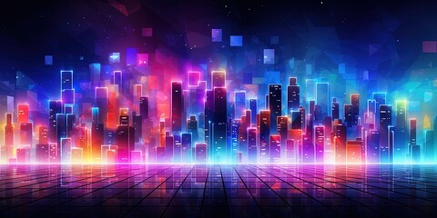 Wall Mural - colorful nightlife background. city night life concept abstract background.