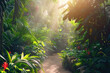 © Hunman - Morning light in beautiful jungle garden.