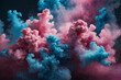 colorful clouds blue and pink smoke colors
