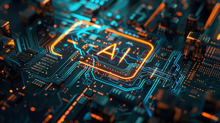 a silicon chip with the word ai