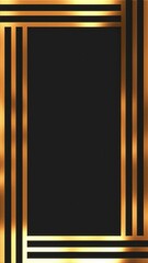 Wall Mural - art-deco style golden frame lines animation on dark background