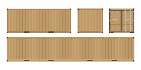 Wall Mural - Purple shipping cargo container for transportation. Vector illustration in flat style. Isolated on white background.	
