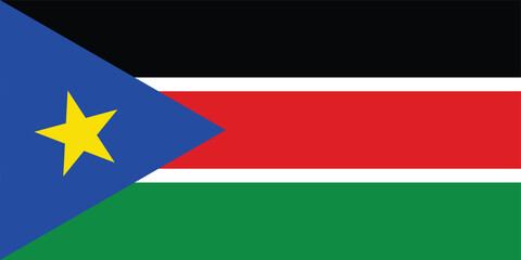 Wall Mural - Flat Illustration of South Sudan national flag. South Sudan flag design. 
