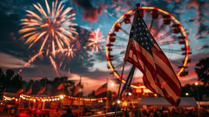 American Flag and Fireworks Celebration at the Festival