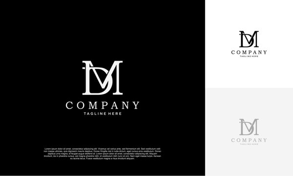 MD or DM initials logo design initial letter logo creative luxury logo template