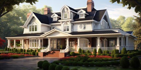 Wall Mural - American classic home and house designs.