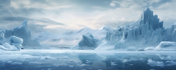 massive glacier in the artic.