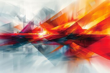 Poster - Abstract red geometry modern background
