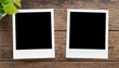 blank polaroid photo frames template front and back on transparent background extracted png file