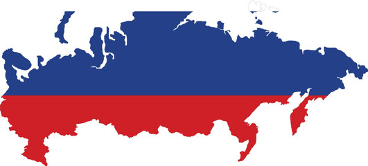 Wall Mural - Russia Flag in Russia Map, Russia Map with Flag, Country Map, Russian Flag, Nation Flag