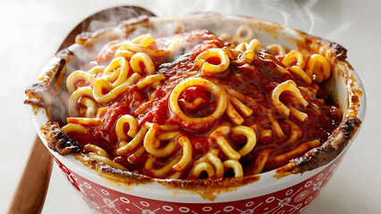 Canvas Print - Capture the essence of Spaghetti O's in a mouthwatering food photography shot