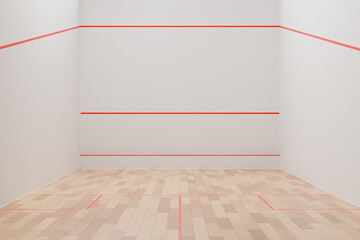 Wall Mural - Sports room for playing squash. 3d rendering