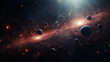 A stunning visual of various sized planets arranged amidst the cosmic backdrop, evoking a sense of wonder and vastness
