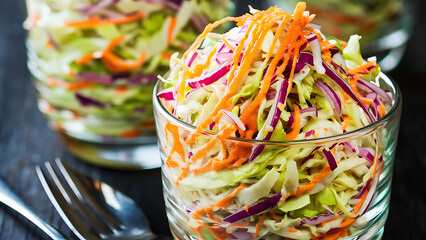 Canvas Print - Capture the essence of Coleslaw in a mouthwatering food photography shot