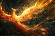a phoenix bird with fire flames
