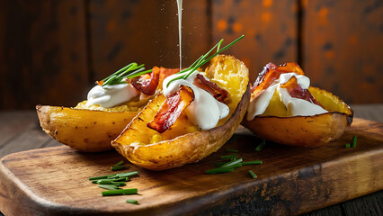 Canvas Print - Capture the essence of Potato Skins in a mouthwatering food photography shot