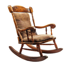 Wall Mural - Vintage Rocking Chair, transparent background, isolated image, generative AI