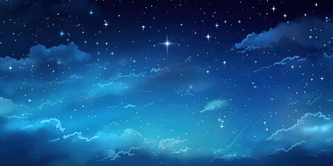 Wall Mural - heavenly sky. sky of shooting stars, meteor shower, wide format background illustration. space spect