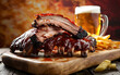 Capture the essence of Barbecue Ribs in a mouthwatering food photography shot