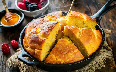 Canvas Print - Capture the essence of Cornbread in a mouthwatering food photography shot