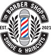 Barber Shop Symbol. Shave and Haircuts. Vector Illustration.