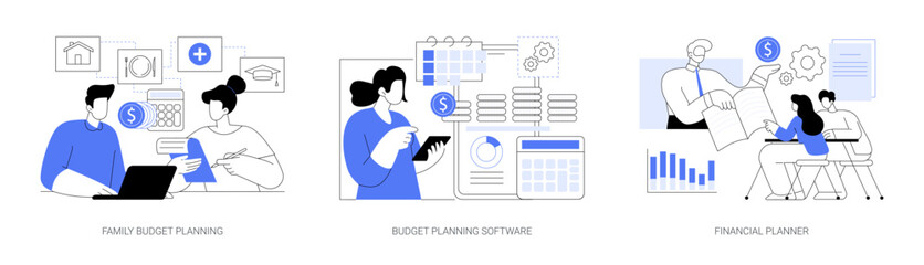 Budget planning isolated cartoon vector illustrations se