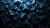 Fototapeta Przestrzenne - A 3D rendering of a blue geometric background composed of interlocking triangles.