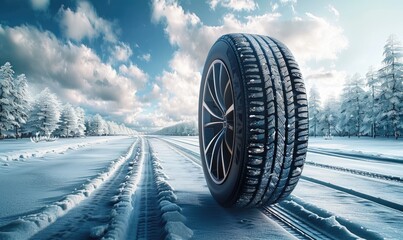 A tire on an empty road