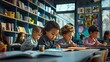 © vectorwin - classroom kids school diverse