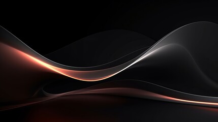 Poster - Modern Abstract Black Background with Line Lights.