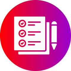 Sticker - Document Glyph Circle Gradient Icon