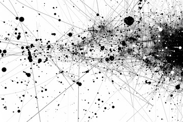 Delve into the intricacies of a black and white hypercomplicated data matrix, serving as a dynamic screenshot background texture for a web banner design