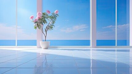 Canvas Print - design floor blue background