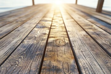 Wall Mural - Detailed view of sunlight on wood
