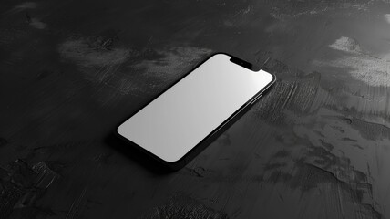 Wall Mural - New version of smart phone with touchscreen isolated on dark marble background