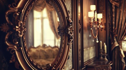 Canvas Print - vintage victorian mirror