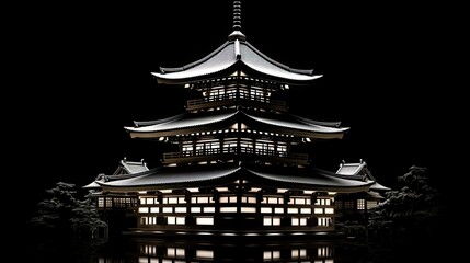 Canvas Print - modern architecture black background