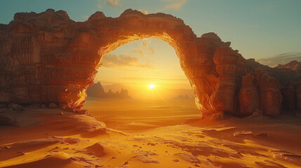 Poster - Beautiful Rock Arch in Sahara Rock Formation