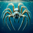 Underwater Riddle: Water Spider Underwater.AI Generation.