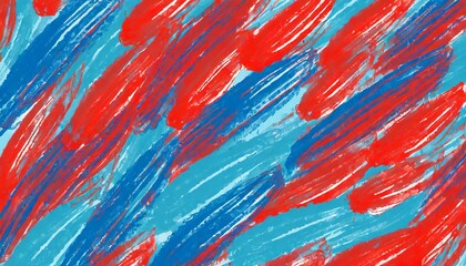 Wall Mural - blue and red brush strokes hand drawn illustration background
