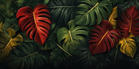 Sticker - Tropical Leaves Background