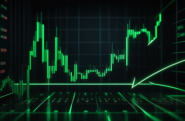 Trading Charts on a Display. Stockmarket online trading chart candlestick on crypto currency platform. Financial business graph chart analysis forex stock market graph background. Bitcoin