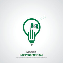 Wall Mural - nigeria independence day. nigeria independence day creative ads design. social media post, vector, 3D illustration.