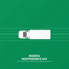 Wall Mural - nigeria independence day. nigeria independence day creative ads design. social media post, vector, 3D illustration.